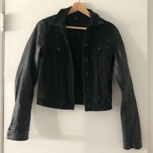 Joe’s Jeans black denim and leather jacket